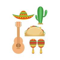 cinco de mayo icon set vektor