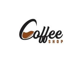 modern och enkel design av kaffebönor. logotypen är det perfekta valet för en caféverksamhet. kafé vektor
