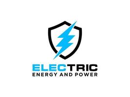 Runder Blitz, Donnerenergie, einfach, aber sauber, professionelles Logo auf weißem Hintergrund. für Elektro-, Bau- und Sicherheitsunternehmen. vektor