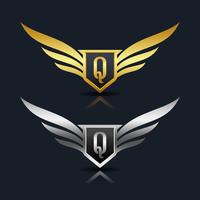 Buchstabe Q Emblem Logo vektor