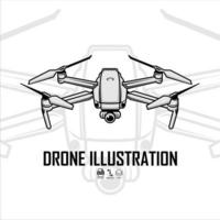 Drohnenillustration mit weißem Hintergrund vektor
