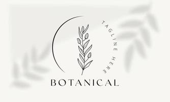 botanisches florales element handgezeichnetes logo mit wilden blumen und blättern. logo für spa- und schönheitssalon, boutique, bioladen, hochzeit, blumendesigner, innenausstattung, fotografie, kosmetik. vektor