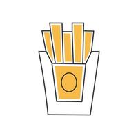 snygg tunn linje ikon av pommes frites på en vit bakgrund - vektor