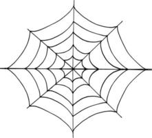 Spinnennetz handgezeichnetes Gekritzel. , skandinavisch, nordisch, minimalistisch, einfarbig. symbol, aufkleber, dekor. Halloween. vektor