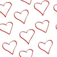 Herzen Musterdesign. handgezeichnetes Gekritzel. Tapeten, Packpapier, Textilien. Valentinstag, Liebe, Hochzeit, Verlobung. vektor