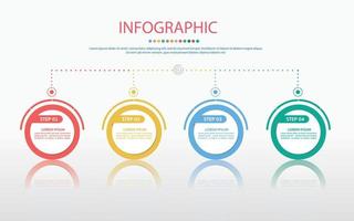 Timeline-Infografiken entwerfen Vektor- und Marketingsymbole. Geschäftskonzept mit 4 Optionen, Schritten oder Prozessen. vektor