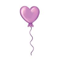 rosa ballong i form av ett hjärta. vektor illustration