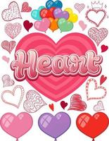 alla hjärtans tema med många hjärtan vektor