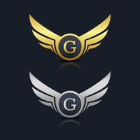 Wings Shield Letter G Logo Vorlage vektor
