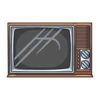 vintage tv på en vit bakgrund vektor