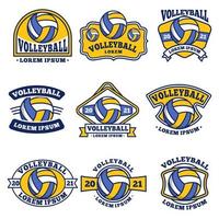 volleyboll logotyp emblem set samlingar vektor