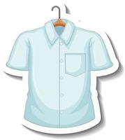 klistermärke ljusblå skjorta med coathanger vektor