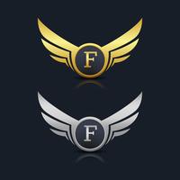 Wings Shield Letter F Logo Vorlage vektor
