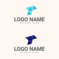 t Anfangsbuchstabe moderne Logo-Design-Vorlage - Vektor