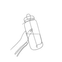 kontinuierliche strichzeichnung wasser fitness flasche illustration symbol isoliert vektor