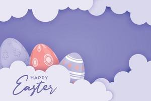 Frohe Ostern Hintergrund im Papierstil vektor