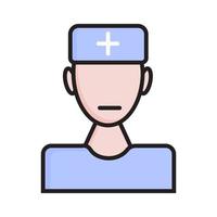 Symbolvektor für Krankenschwester. Arztsymbol für eine medizinische Website, Infografik. einen Arzttermin vereinbaren. Impfung, Erste Hilfe, Notarzt. vektor