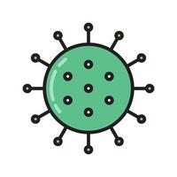 Virus-Icon-Vektor im Umrissstil. bakteriologischer Angriff. virology ist ein Symbol für eine medizinisch-wissenschaftliche Website. vektor