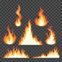 sieben Feuerflammen-Symbole