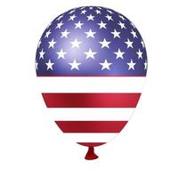 ballon mit usa-flaggenmuster. vektor