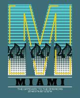 miami-element der männermode und des modernen typografie-grafikdesigns. vektorillustration. vektor