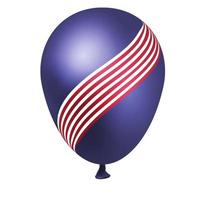 ballon mit usa-flaggenmuster. vektor