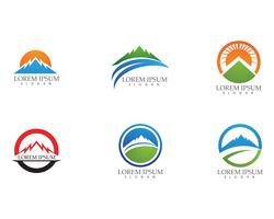 Berg natur landskap logotyp och symboler ikoner mall vektor