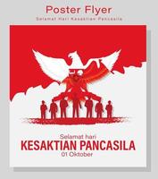 hari kesaktian pancasila, indonesisk semester pancasila day illustration.translation 01 oktober, glad pancasila dag. lämplig för gratulationskort och banderoll