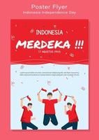 Indonesien Unabhängigkeitstag 17. August Vektor-Illustration flaches Design-Vorlagen-Banner-Poster