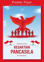 hari kesaktian pancasila, indonesischer feiertag pancasila tag illustration.übersetzung 1. oktober, glücklicher pancasila tag. geeignet für Grußkarten und Banner