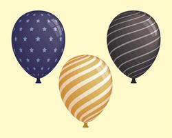 tre ballonger för festinbjudan vektor