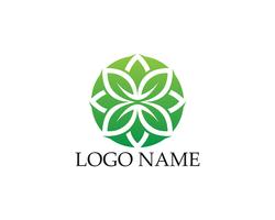 Logos der grünen Blattökologie-Naturelement-Vektorikone vektor