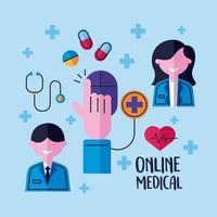 Maus mit Online-Medizin vektor