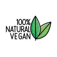 100 Prozent natürlich vegan vektor