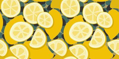 vektor seamless mönster med citroner på färgglad bakgrund