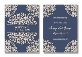 Luxus-Mandala-Hochzeitseinladungskartenvorlage vektor