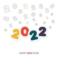 abstraktes 2022-neujahrskalender-vorlagendesign, frohes neues jahr text für eine postkarte, visitenkarte vektor