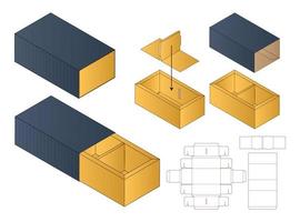 Box Verpackung gestanzte Vorlage Design. 3D-Modell vektor