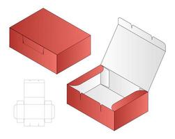 Box Verpackung gestanzte Vorlage Design. 3D-Modell vektor