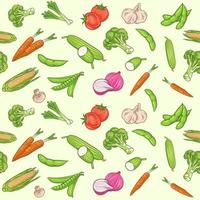 nahtloses Muster mit frischem Gemüse vektor