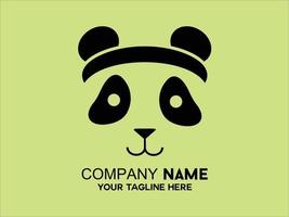 söt panda ansikte logotyp vektor