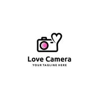 Love Camera Illustration Vektorgrafik-Logo-Design, geeignet für die Kreativbranche, Fotografie, Kameraarbeit und alle damit verbundenen Unternehmen vektor