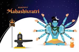 vektor illustration av glad mahashivratri, lord shiva, shivratri