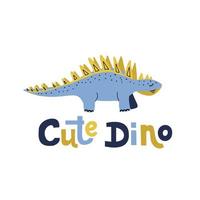 söt dino bokstäver quote.vector platt handritad tryck med dino stegosaurus sover med ägg. dinosaurie pojke färg vektor karaktär. skiss isolerad tecknad illustration för barnspel, t-shirt, textil