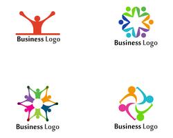 Community-Logo Menschen Pflege und Symbole Vorlage vektor