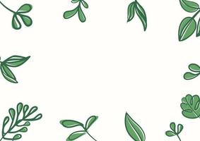 botaniska gröna blommiga löv bakgrund med kopia utrymme för text vektor