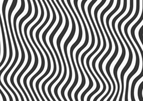 abstrakte schwarz-weiße Wellenlinien gestreifter Hintergrund vektor