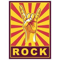 Rock n Roll oder Heavy Metal Handgestenposter vektor