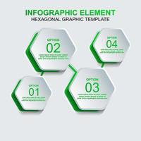 hexagon infographic element vektor mall