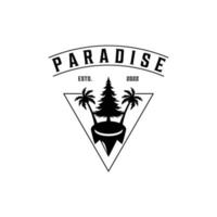 Paradies kreative minimalistische Logo-Vektor-Illustration-Design-Jahrgang vektor